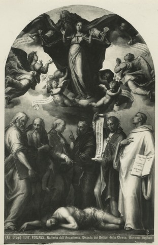 Brogi — Firenze. Galleria dell'Accademia. Disputa dei Dottori della Chiesa. Giovanni Sogliani — insieme
